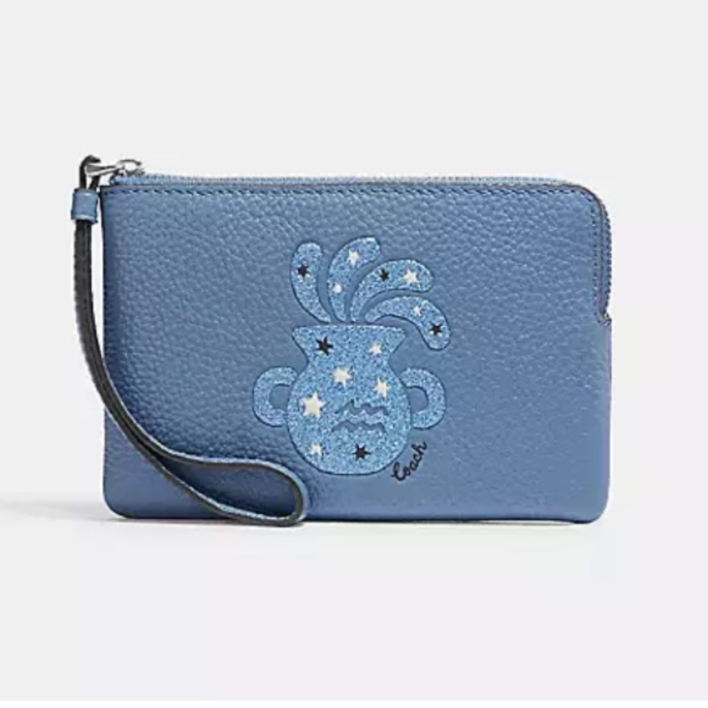 Coach corner zipped wristlet